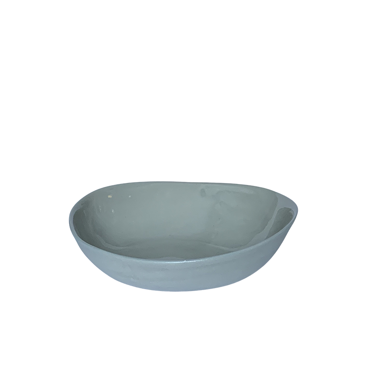 Small Oval Handcrafted Bowl light grey