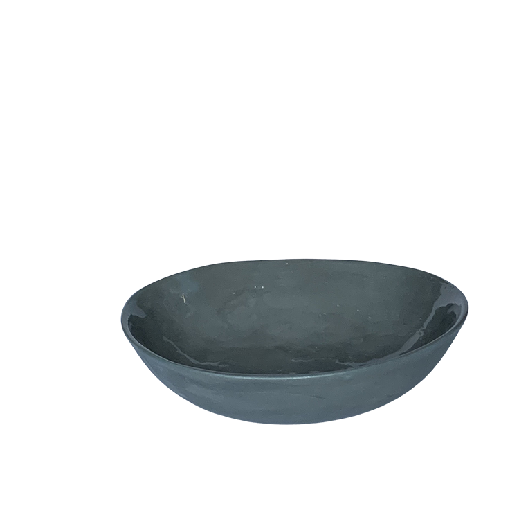 Small Oval Handcrafted Bowl dark grey