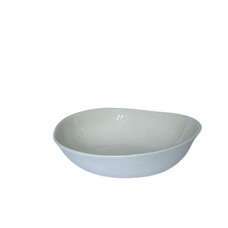 Small Oval Handcrafted Bowl white